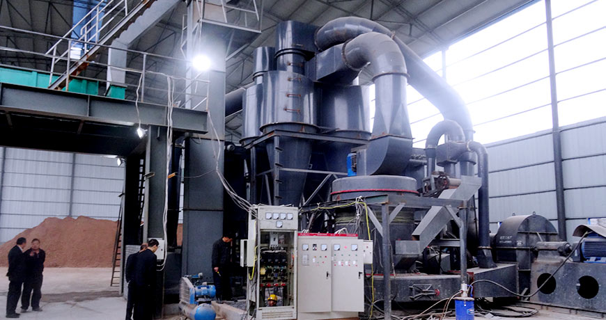 山西臨汾時產20噸石灰石磨粉生產客戶現場